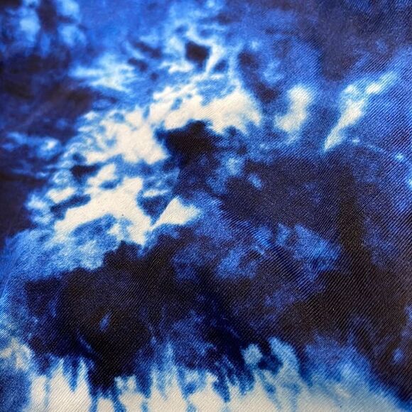 New! Target Aqua Green Women's Shirred Strappy Back One Piece Swim Blue Tie Dye - Picture 9 of 11